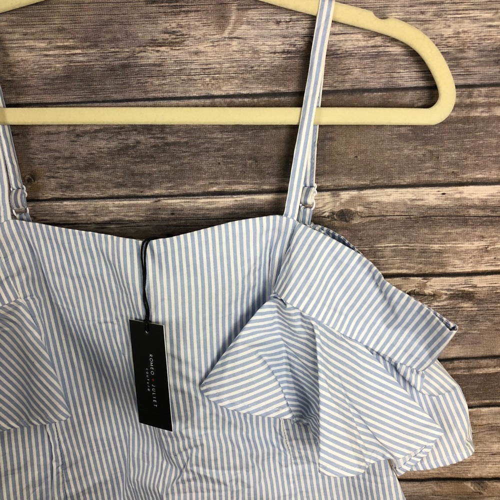Romeo and Juliet blue white striped sleeveless top - Picture 3 of 7